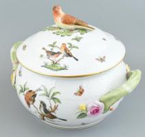 Herendi Rothschild mintás étkészlet. Jelzett. Kopott, apró sérülésekkel. Kézzel festett porcelán. 12...