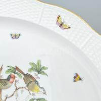 Herendi Rothschild mintás étkészlet. Jelzett. Kopott, apró sérülésekkel. Kézzel festett porcelán. 12...