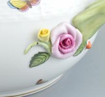 Herendi Rothschild mintás étkészlet. Jelzett. Kopott, apró sérülésekkel. Kézzel festett porcelán. 12...