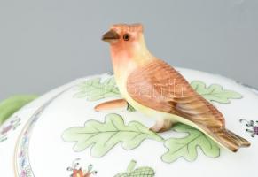 Herendi Fleur des indes vertes mintás étkészlet. Kézzel festett, kopott, pici csorba, mázrepedés, je...