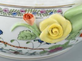 Herendi Fleur des indes vertes mintás étkészlet. Kézzel festett, kopott, pici csorba, mázrepedés, je...