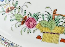 Herendi Fleur des indes vertes mintás étkészlet. Kézzel festett, kopott, pici csorba, mázrepedés, je...