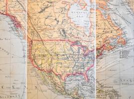 cca 1870 Neueste Karte der Erde. mit Rücksicht auf das Bedürfniss des Handelstandes sowie für den Un...