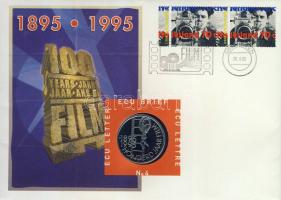 Hollandia 1995. 1Ecu "100 éves a film" érmés, bélyeges borítékon T:1