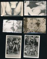12 db erotikus és akt fotó nagyrészt a '70-es évekből, 8x5 cm és 9,5x6,5 cm közötti méretben