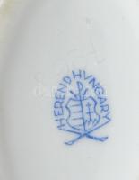 2 db Herendi porcelán kis csokor, fogpiszkáló tartó. Kézzel festett,jelzett, minimális kopással m: 5...