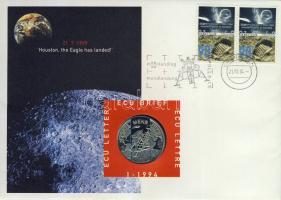 Hollandia 1994. 1Ecu "Holdraszállás" érmés, bélyeges borítékon T:1