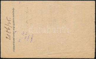 1925 Visszajelentési nyomtatvány elégtelen bérmentesítésről 7.200K bérmentesítéssel / Report of insu...