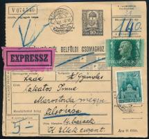 1942 Expressz csomagszállító / Express parcel card "SZEGHALOM"