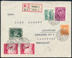 1935 6 bélyeges ajánlott levél Németországba / Registered cover to Germany