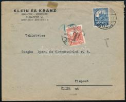 1931 Budapest helyi levél 20f szükségportóval / Local cover with auxiliary postage due