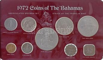 Bahamák 1972. 1c - 5D (9xklf) forgalmi sor, eredeti dísztokban T:1 / Bahamas 1972. 1 Cent - 5 Dollars (9xdiff) coin set, in original case C:UNC Krause MS8