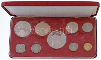 Bahamák 1974. 1c - 5D (9xklf) forgalmi sor, eredeti dísztokban T:PP / Bahamas 1974. 1 Cent - 5 Dollars (9xdiff) coin set, in original case C:PP Krause PS10