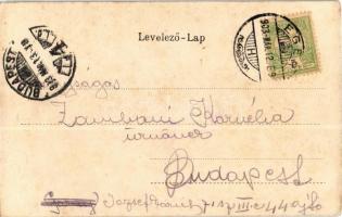 1903 Eger, mecset. Szecessziós litho magyar zászlóval, Art Nouveau