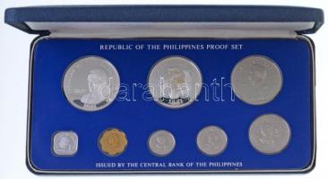 Fülöp-szigetek 1981. 1s - 50P (8xklf) forgalmi sor, eredeti dísztokban T:PP / Philippines 1981. 1 Sentimo - 50 Piso (8xdiff) coin set, in original display case C:PP Krause PS17
