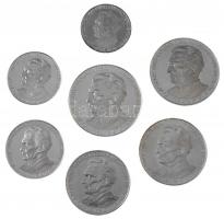 Jugoszlávia 1978. 100D - 400D Ag "8. Mediterrán Játékok" (7xklf) érme összeállítás, díszto...