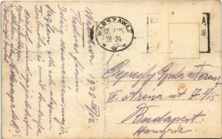 1928 Warszawa, Varsovie, Varsó, Warschau, Warsaw; Nowy Swiat / street with shops, automobiles and tr...