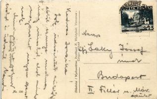 Warszawa, Varsovie, Varsó, Warschau, Warsaw; Ul. Mazowiecka / street, tram, automobile, horse chario...