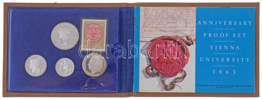 Ausztria 1965. 5Sch - 50Sch Ag (4xklf) érme összeállítás a Bécsi Egyetem alapításának 600. évforduló...