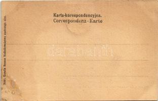 Tarnów, Ratusz. Nakl. Kamila Bauma / Rathaus / town hall, market. Art Nouveau, litho with coat of ar...