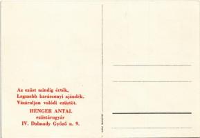 Mickey and Minnie Mouse dancing. Klösz early Disney art postcard s: Bisztriczky + "Henger Antal...