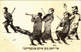 Zsidó muzsikusok vadászatkor. Judaika, héber nyelv / Jewish musicians during hunting. Judaica, Hebrew language