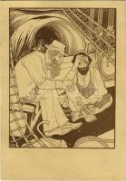 Lieder des Ghetto. Verlag von S. Calvary & Co. / Jewish art postcard. Judaica s: Ephraim Moses Lilien