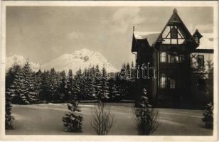 Tátraszéplak, Tatranska Polianka, Westerheim (Magas-Tátra, Vysoké Tatry); Marianna villa, Gerlahfalvi csúcs télen. Michael Szabó Nr. 181. / Gerlachovsky stít, villa, winter