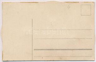 Boldog Újévet! Dombornyomott litho mechanikus naptár képeslap rózsákkal / Embossed litho mechanical ...