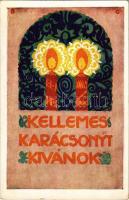 Kellemes karácsonyt kívánok! Rigler József Ede kiadása (R. J. E.) / Hungarian Christmas greeting art postcard s: B.G.