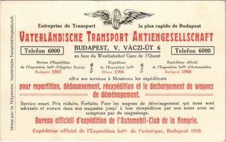 Vaterländische Transport Aktiengesellschaft. Budapest V. Váci út 6. reklám / Fatherland Transport Corporation, advertisement
