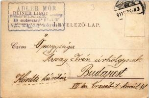 1900 Reiner L.-féle Küry-Créme főraktára. Budapest, Andrássy út 2. Törvényesen védett Sanitas készít...