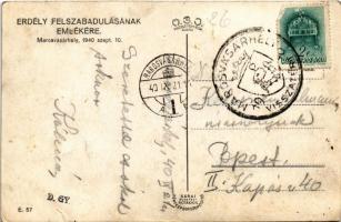 1940 Marosvásárhely, Targu Mures; bevonulás, A mezőcsávási körcsoport táblája, cukrászda, Szálasi üz...