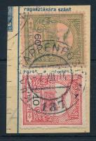 1914 EP 187 bélyegzés Turul bélyeges csomagszállító kivágáson