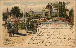 1898 (Vorläufer) Budapest XIV. Iparcsarnok és korzó, Ezredéves Országos Kiállítás. Art Nouveau + 2 Kr. barna Ga. s: Morelli, Dörre T.