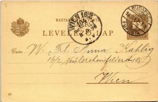 1896 (Vorläufer) Budapest XIV. Városliget, Ezredéves Országos Kiállítás, Magyar utca és a templom, P...