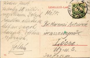 1911 Nagykanizsa, Igazságügyi palota, dohányraktár, kocsi Lackenbacher Ede szállító reklámjával (EK)