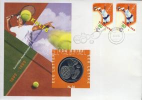 Hollandia 1999. 1Ecu "100 éves a Tenisz Szövetség" érmés, bélyeges borítékon T:1