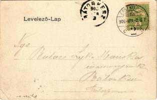 1905 Érsekújvár, Nové Zamky; Kir. Járásbíróság, vasútállomás, Hangos István "Őrangyal" tem...