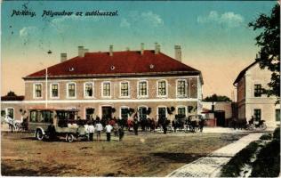 1915 Párkány, Stúrovo; pályaudvar, vasútállomás, autóbusz / railway station, autobus