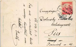 1917 Selmecbánya, Schemnitz, Banská Stiavnica; Erzsébet utca, lovaskocsi, szálloda, üzlet. Joerges /...