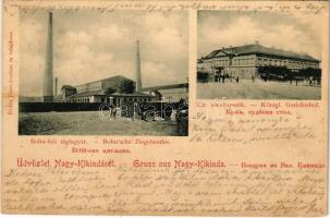 1903 Nagykikinda, Kikinda; Bohn-féle téglagyár, Kir. törvényszék. Rádák János kiadása / brick factory, court (EK)