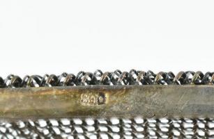 Ezüst (Ag) Színházi táska, zománc díszítéssel. Jelzett. Jó állapotú. bruttó: 129,9 g, táska mérete: ...