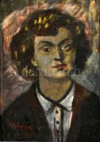Chovan Lóránt (1913-2007): Portré. Olaj, karton, jelzett. Dekoratív, kissé sérült fa keretben, 52,5×37 cm