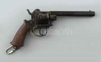 Régi colt revolver, pisztoly, gyűjtői replika. 30 cm Öntöttvas, fa.
