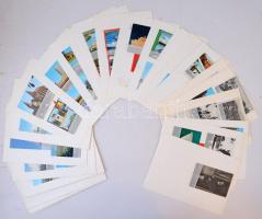 63 db MODERN főleg külföldi képeslap lapokon / 63 modern mostly European postcards arranged on sheets