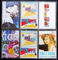 6 db eredeti kazetta a 80-90-es évekből, közte Madonna, Roxette, Spice Girls