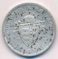 1938. 5P Ag "Szent István" T:2 patina 
Adamo P8.1