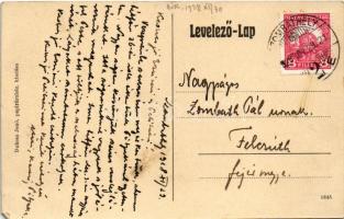 1928 Szombathely, Püspöki palota, Berzsényi Dániel szobor. Dukesz Jenő kiadása (EK)