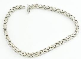 Ezüst (Ag) Bizánci mintás király nyaklánc. Jelzett. Jó állapotú. nettó: 403 g, h: 65 cm.
